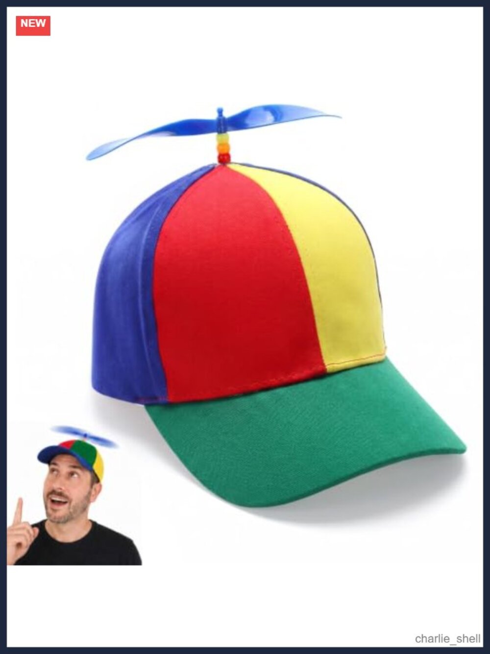 Adult Funny Propeller Helicopter Hat Spinning Party Costume Cap